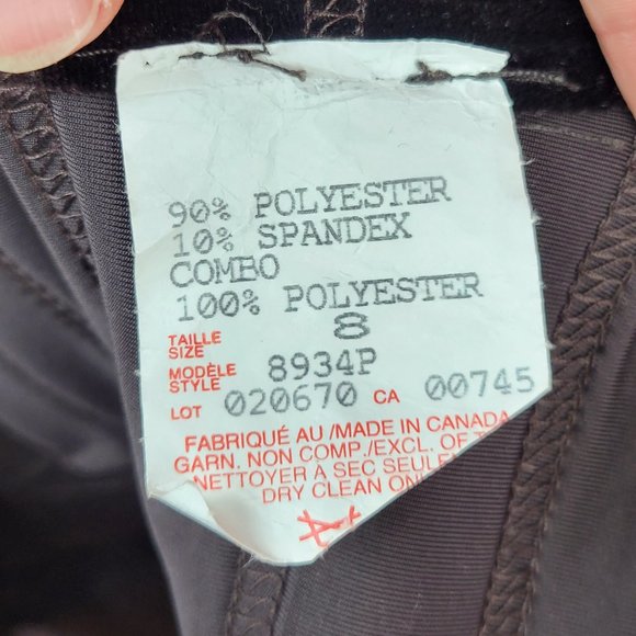 Vintage 90s Brown Velvet Striped Boatneck Top - Picture 7 of 7